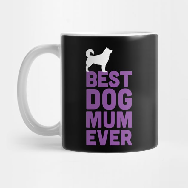 Best Malamute Dog Mum Ever - Purple Dog Lover Gift by Elsie Bee Designs